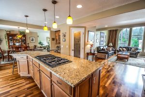 Hardwood floors in kitchen