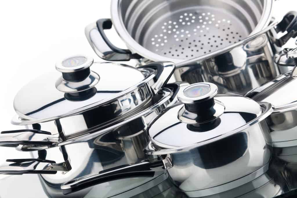 Set of saucepans, stainless steel