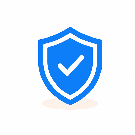 Blue shield icon representing insured bonded and background-checked cleaning professionals
